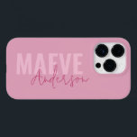 Modern minimal typography pink girly elegant Case-Mate iPhone 14 pro case<br><div class="desc">Modern minimal typography pink girly elegant simple unique personalised phone case design.</div>