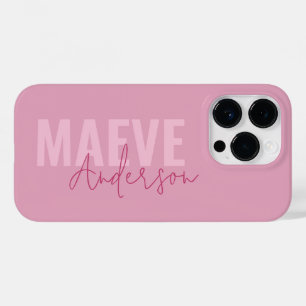 Modern minimal typography pink girly elegant Case-Mate iPhone 14 pro case