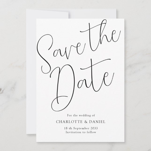 Modern, Minimal, Typography - Save the Date Map Invitation (Front)