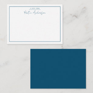 Modern Minimal Typography Script Teal Note Card
