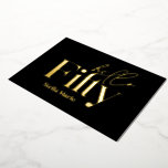 Modern minimal typography simple 50th birthday<br><div class="desc">Modern minimal typography simple real gold,  rose gold and silver 50th birthday invitation. Part of a contemporary collection.</div>