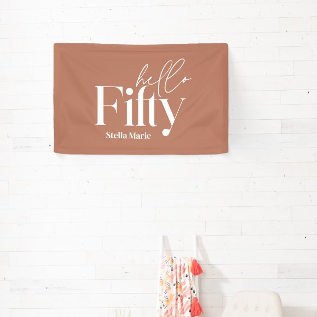 Modern minimal typography simple 50th birthday banner (Insitu)