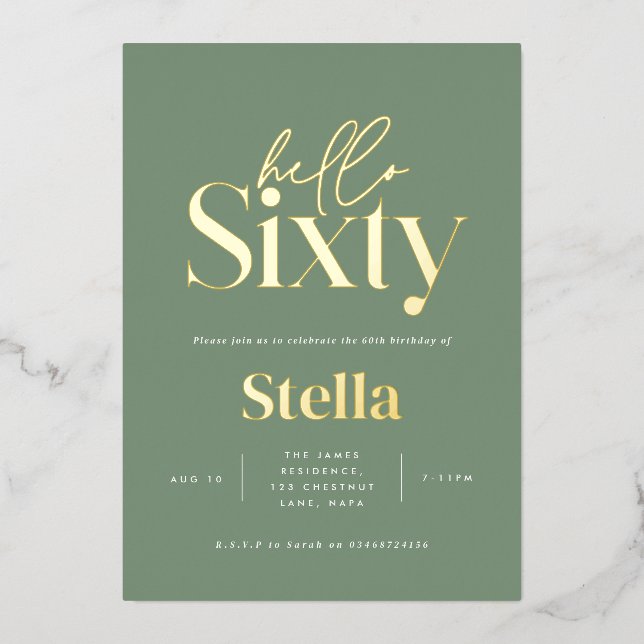 Modern minimal typography simple 60th birthday (Front)