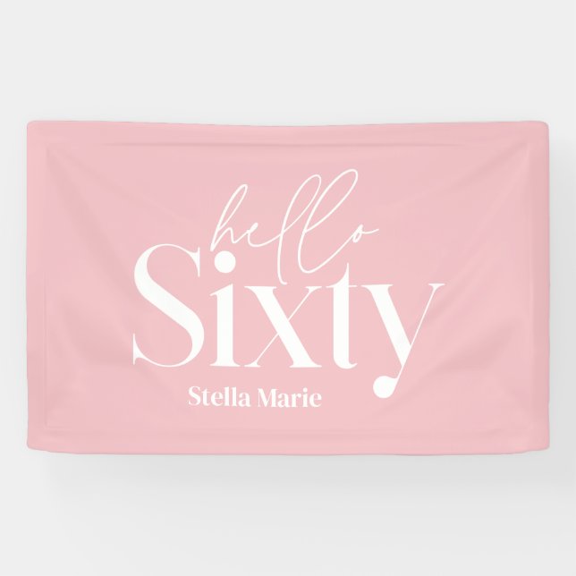 Modern minimal typography simple 60th birthday banner (Horizontal)