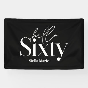 Modern minimal typography simple 60th birthday banner