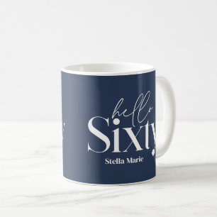 Modern minimal typography simple 60th birthday coffee mug