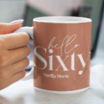 Modern minimal typography simple 60th birthday coffee mug<br><div class="desc">Modern minimal typography simple terracotta and white 60th birthday mug. Part of a contemporary collection.</div>