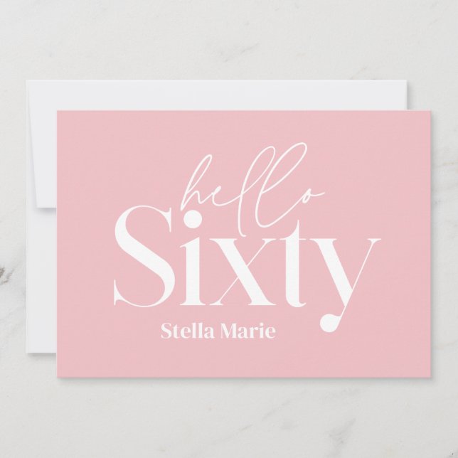 Modern minimal typography simple 60th birthday invitation (Front)