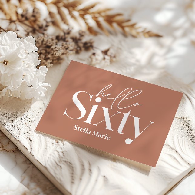 Modern minimal typography simple 60th birthday invitation (Creator Uploaded)