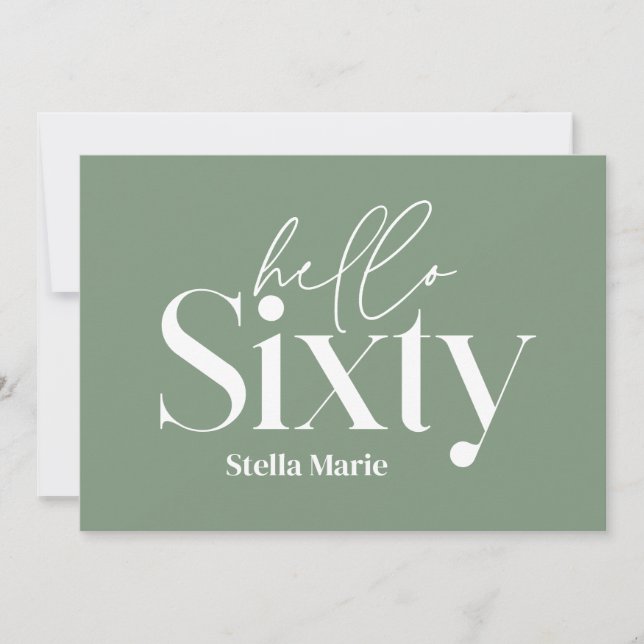 Modern minimal typography simple 60th birthday invitation (Front)