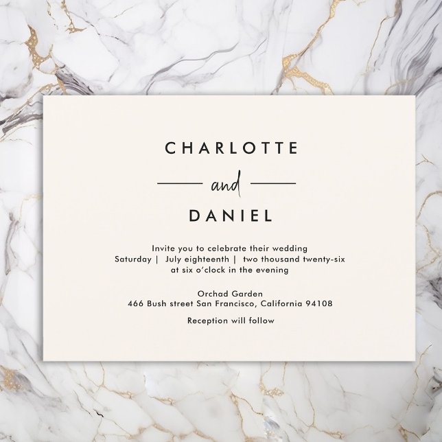 Modern, Minimal, Typography, Wedding Invitation (Creator Uploaded)