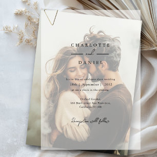 Modern, Minimal, Typography, Wedding,  Vellum Invitations