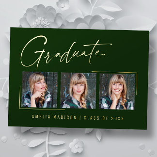 Modern Minimal Unique Ink Script Graduate Card