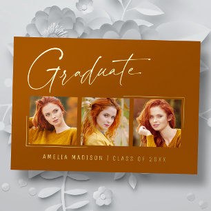 Modern Minimal Unique Ink Script Graduate Card