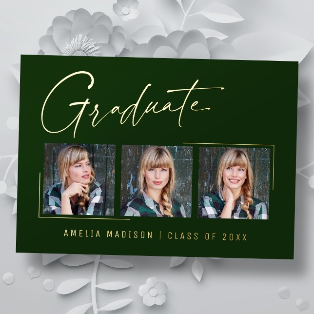 Modern Minimal Unique Ink Script Graduate Card (Creator Uploaded)