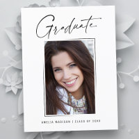 Modern Minimal Unique Ink Script Graduate Photo