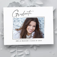 Modern Minimal Unique Ink Script Graduate Photo