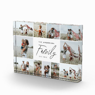 Modern minimal unique photo collage family elegant block