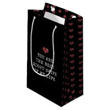 Modern Minimal Valentine's Day Black Small Gift Bag