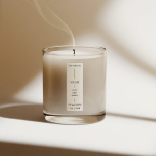 Modern Minimal Vertical Candle White Thing Label