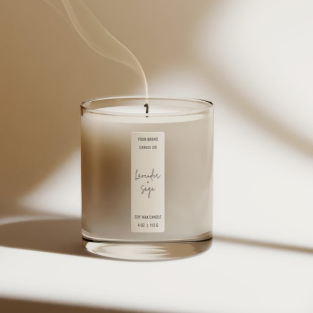 Modern Minimal Vertical Candle White Thing Label (Creator Uploaded)