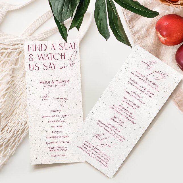 Modern Minimal Watch Us Say We Do Wedding Programs (Creator Uploaded)