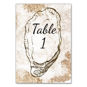 Modern Minimal Watercolor Oyster Double Sided Table Number