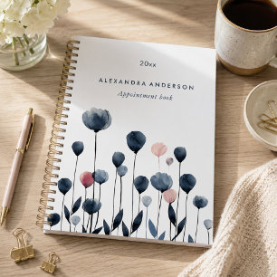 Modern Minimal Watercolor Wildflowers Appointment Planner