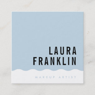 MODERN MINIMAL WAVE simple chic baby blue Square Business Card