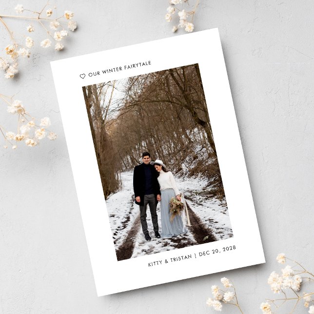 Modern Minimal We Eloped Holiday Winter Wedding Announcement (Creator Uploaded)