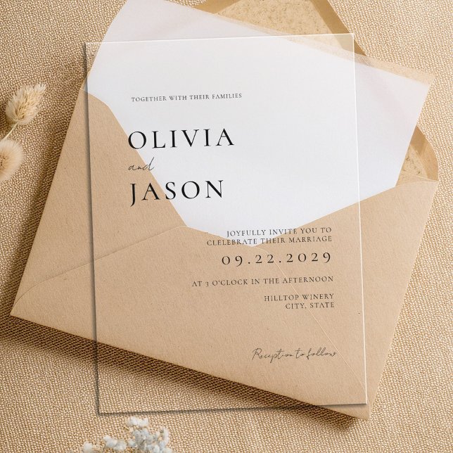 Modern Minimal Wedding Acrylic Invitations (Creator Uploaded)