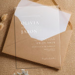 Modern Minimal Wedding Acrylic Invitations<br><div class="desc">Modern wedding invitation with minimal typography design in white colour. Easily personalise with all of your information for custom wedding invitations, </div>