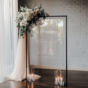 Modern Minimal Wedding Acrylic Welcome Sign