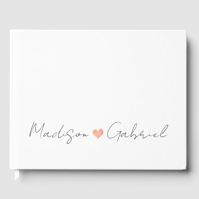 Modern Minimal Wedding Charcoal Grey Wedding Guest Book (Front)
