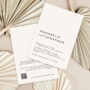 Modern Minimal Wedding Details QR Code Invitation