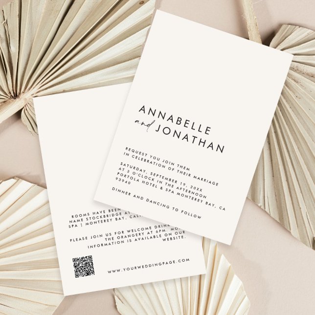 Modern Minimal Wedding Details QR Code Invitation (Creator Uploaded)