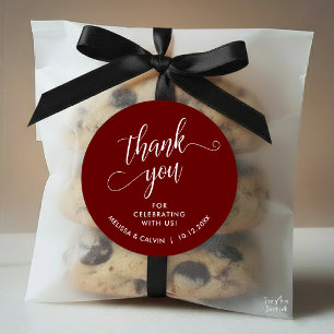 Modern Minimal Wedding Favour Gifts Thank You Classic Round Sticker