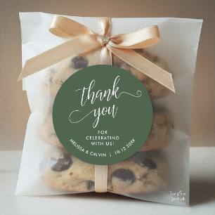 Modern Minimal Wedding Favour Gifts Thank You Classic Round Sticker
