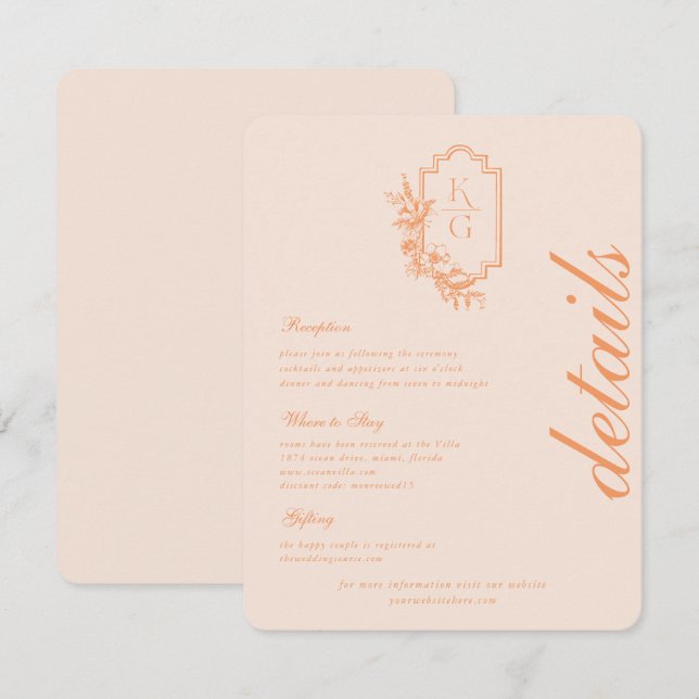 Modern Minimal | Wedding Guest Details Enclosure Card (Front/Back)
