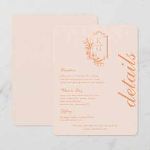 Modern Minimal Wedding Guest Details Enclosure Card