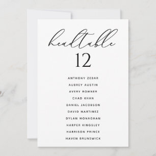 Modern Minimal Wedding Headtable Seating Chart Invitation