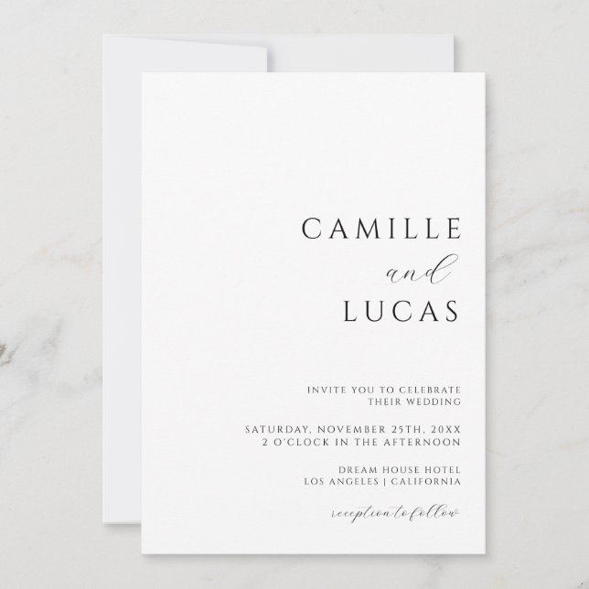 Modern Minimal Wedding Invitation (Front)