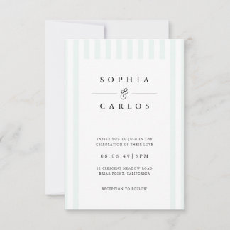 Modern Minimal Wedding Invitation with Stripe