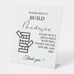 Modern Minimal Wedding Jenga Game Guestbook Sign