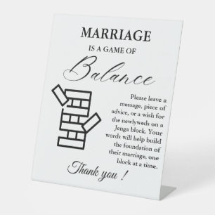 Modern Minimal Wedding Jenga Game Guestbook Sign