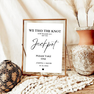 Modern Minimal Wedding Lottery Ticket Favours Sign