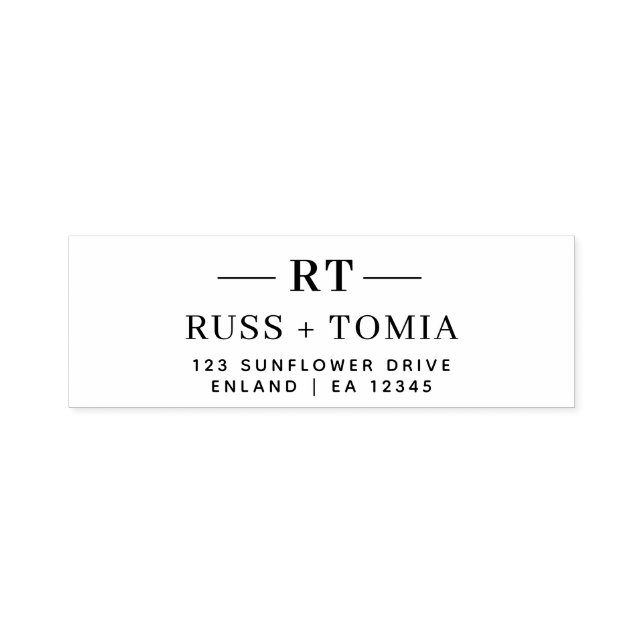 Modern Minimal Wedding Monogram Design Self-inking Stamp (Design)
