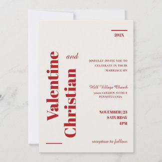 Modern Minimal Wedding Photo Invitation Card