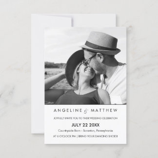 Modern & Minimal Wedding Photo Invite