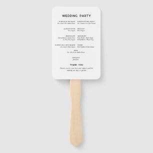 Modern Minimal Wedding Program Fan